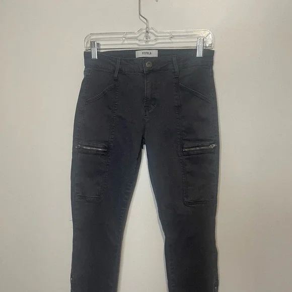 Pistola Women's Moto Skinny Jeans Dark Gray size 27 - Picture 4 of 8